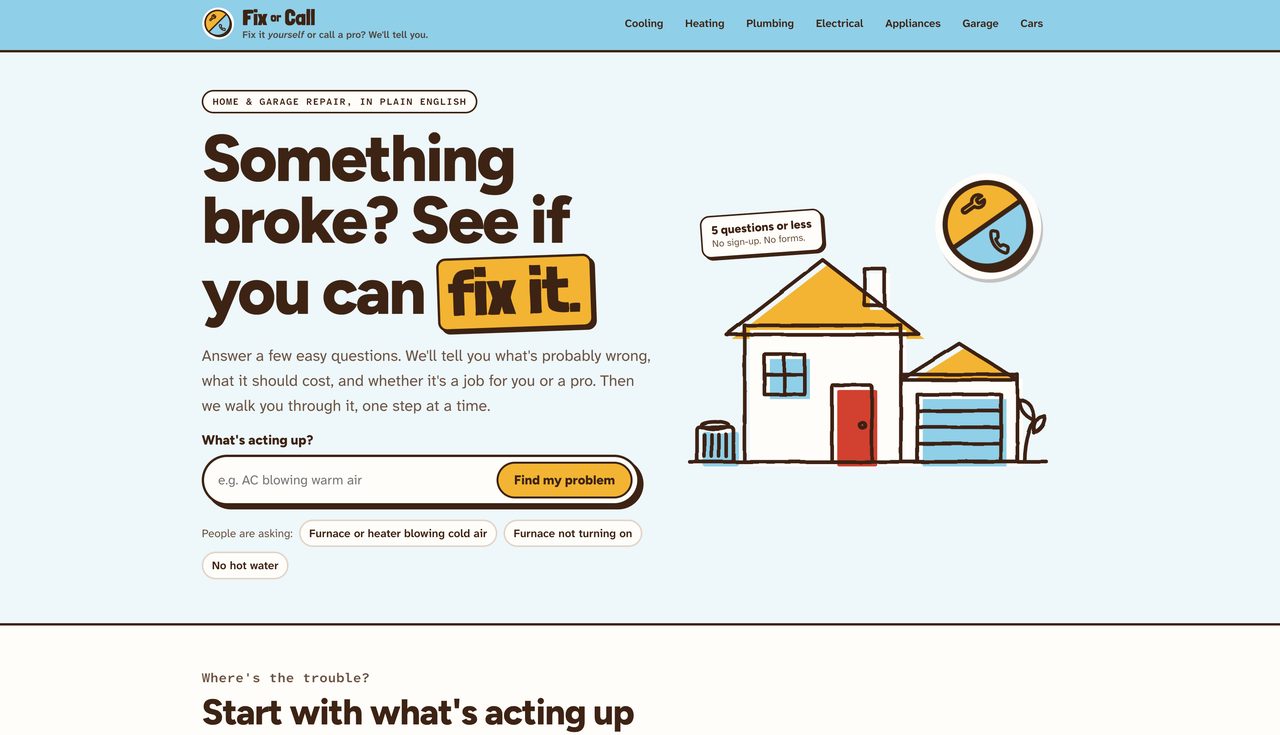 FixOrCall website